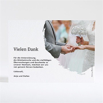 Dankeskarte Hochzeit Olivfarbener Pinselstrich - vue 3