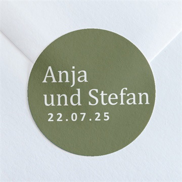 Aufkleber Hochzeit olivfarbener pinselstrich