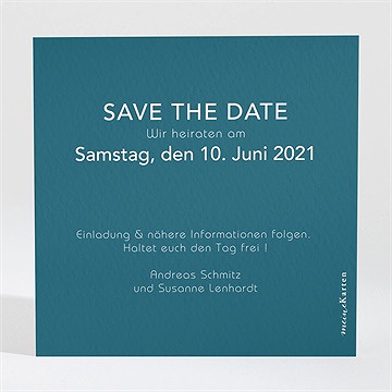 Save The Date Karte Tiefes Blau