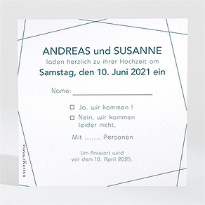Antwortkarte Hochzeit tiefes blau