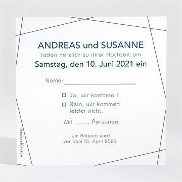 Antwortkarte Hochzeit tiefes blau