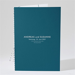 Kirchenheft Hochzeit tiefes blau