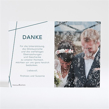 Dankeskarte Hochzeit Tiefes Blau - Vue 2