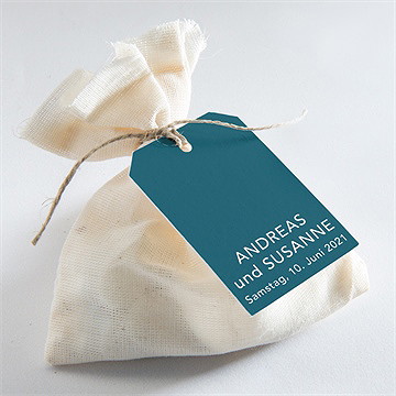 Geschenkanhänger Hochzeit tiefes blau - Vue 2