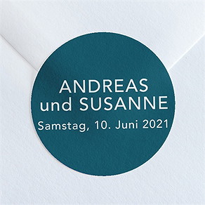 Aufkleber Hochzeit tiefes blau