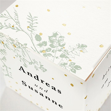 Geschenkbox Hochzeit farn - gold - Vue 2