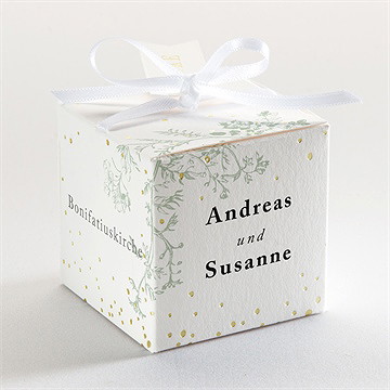 Geschenkbox Hochzeit farn - gold - Vue 3