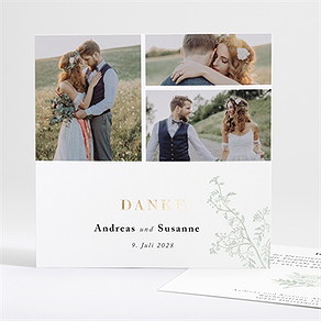 Dankeskarte Hochzeit farn