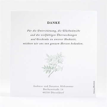 Dankeskarte Hochzeit farn - Vue 3