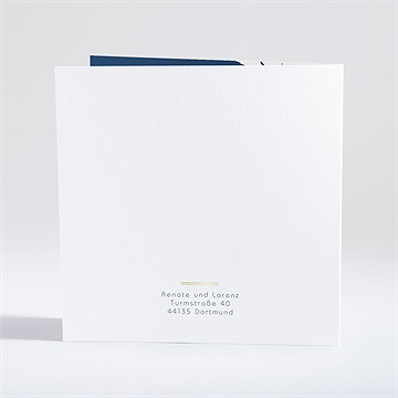 Hochzeitseinladung Blauer Pinselstrich - Sicht 4