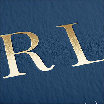 Hochzeitseinladung Blauer Pinselstrich - Sicht 2