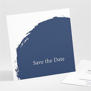 Save The Date Karte Blauer Pinselstrich