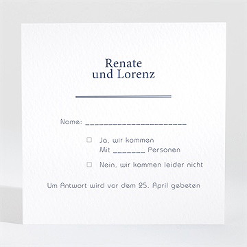 Antwortkarte Hochzeit blauer pinselstrich - Vue 2