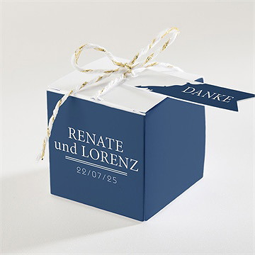 Geschenkbox Hochzeit Blauer Pinselstrich