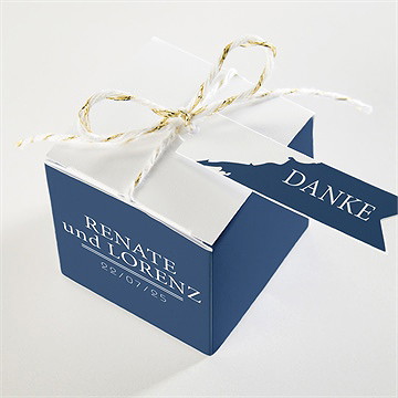 Geschenkbox Hochzeit Blauer Pinselstrich - vue 3