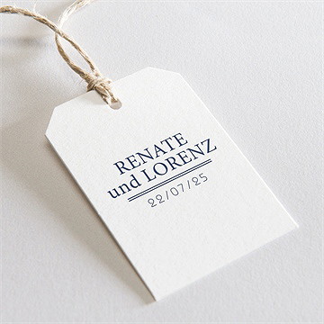 Geschenkanhänger Hochzeit Blauer Pinselstrich