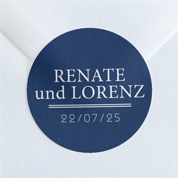 Aufkleber Hochzeit blauer pinselstrich