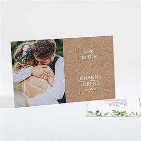 Save the Date Karte blätterschmuck - quer