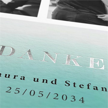 Dankeskarte Hochzeit Lagune - Sicht 2