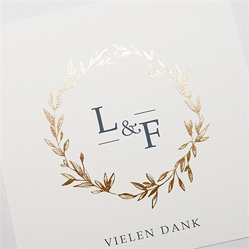 Dankeskarte Hochzeit goldkranz - Vue 3