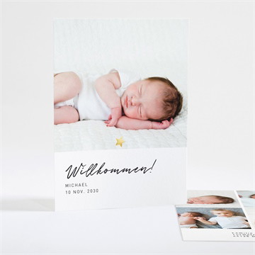 Geburtskarte Eleganter stern - gold