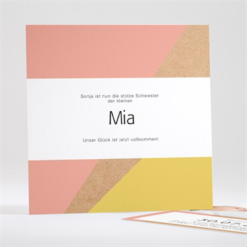 Geburtskarte Pastellfarben und kraftpapier