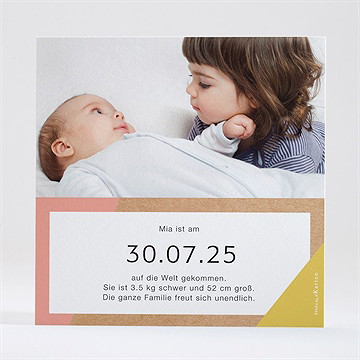 Geburtskarte Pastellfarben Und Kraftpapier - Vue 2