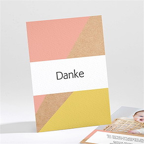 Dankeskarte Geburt pastellfarben und kraftpapier