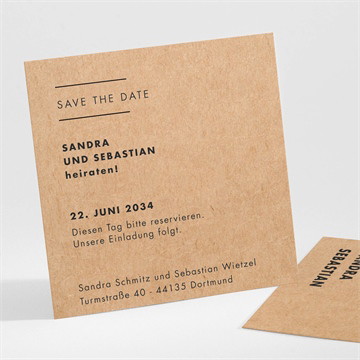 Save the Date Karte fotoautomat kraft