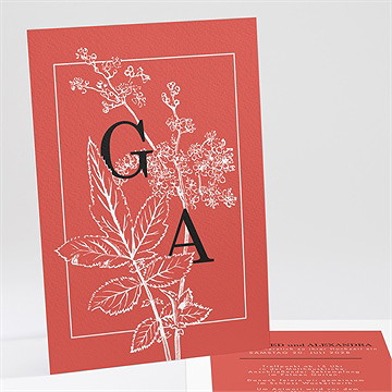 Hochzeitseinladung Rote Gravur