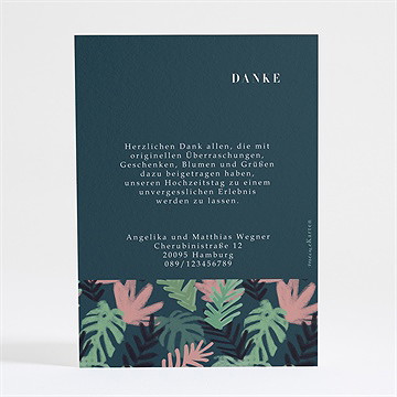 Dankeskarte Hochzeit natur design - silber - Vue 4