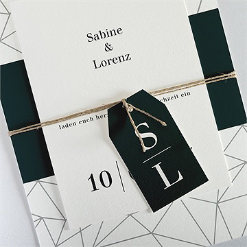Hochzeitseinladung Geometrie - Vue 2
