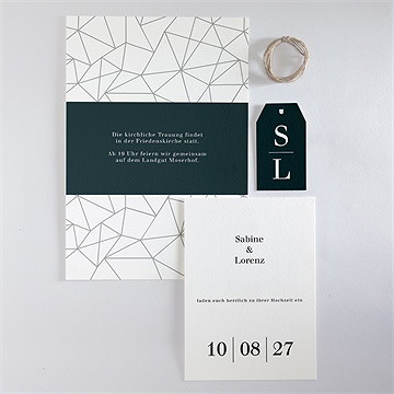 Hochzeitseinladung Geometrie - Vue 5
