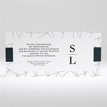 Dankeskarte Hochzeit Geometrie - Vue 2