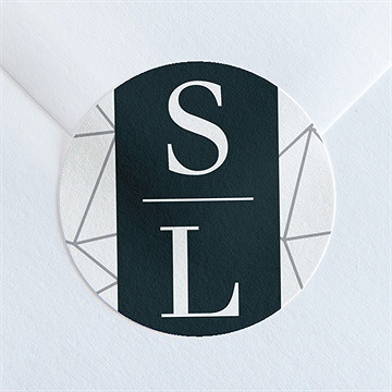 Aufkleber Hochzeit geometrie