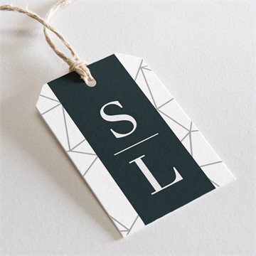 Geschenkanhänger Hochzeit geometrie