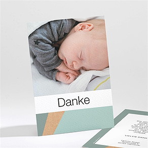 Dankeskarte Geburt strahlend