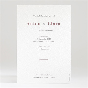 Geburtskarte und es sind zwei - Sicht 2