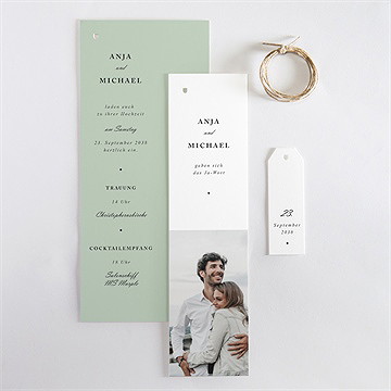 Hochzeitseinladung Mandelgrün - Vue 4