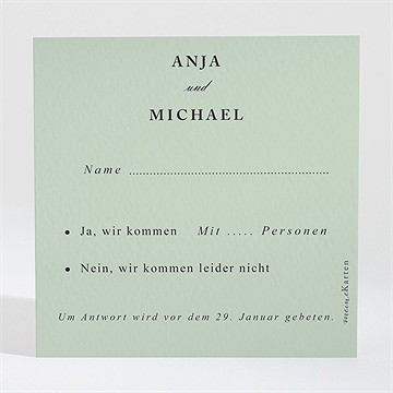 Antwortkarte Hochzeit Mandelgrün