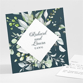 Antwortkarte Hochzeit blumenarrangement
