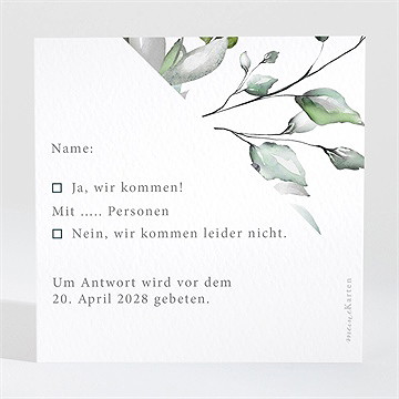 Antwortkarte Hochzeit blumenarrangement - Sicht 2