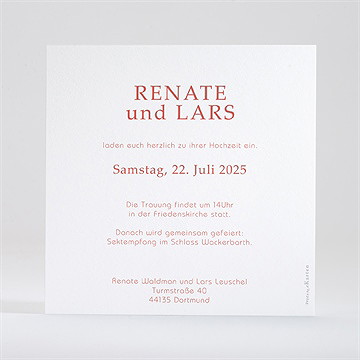 Hochzeitseinladung Glänzende Koralle - vue 3