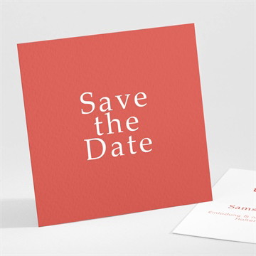 Save the Date Karte Glänzende koralle