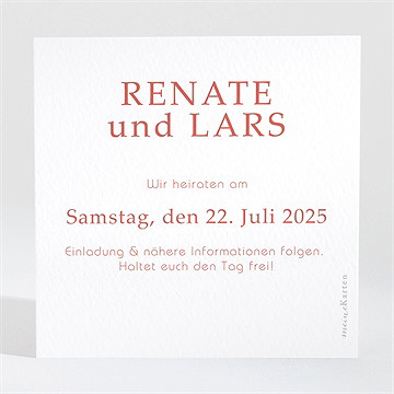 Save The Date Karte Glänzende Koralle - Vue 2