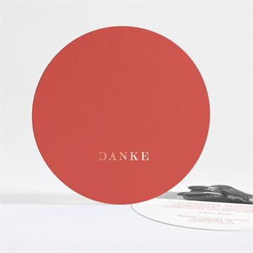 Dankeskarte Hochzeit glänzende koralle