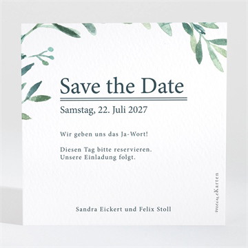 Save the Date Karte Blätterkranz