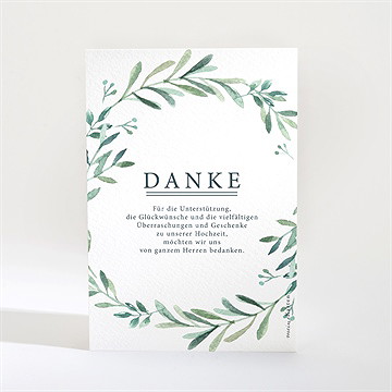 Dankeskarte Hochzeit blätterkranz - Vue 2
