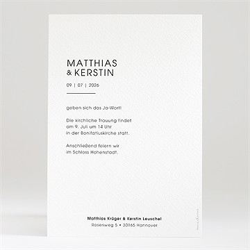 Hochzeitseinladung Pures Design - Sicht 2