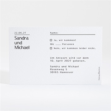Antwortkarte Hochzeit lettering - Sicht 2
